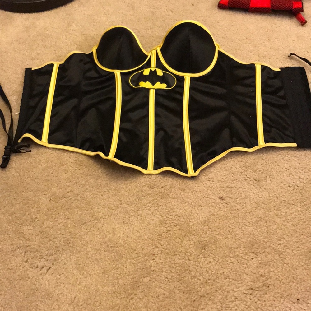 Batman corset w/ garter attachments Halloween